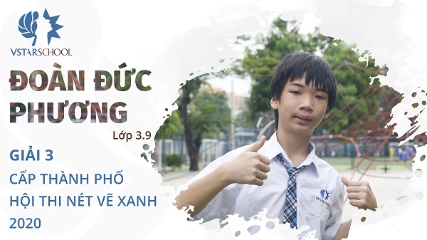 CHÚC MỪNG EM ĐOÀN ĐỨC PHƯƠNG ĐẠT GIẢI 3 CẤP THÀNH PHỐ HỘI THI NÉT VẼ XANH 2020